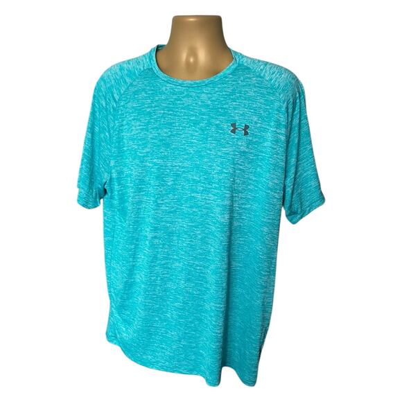 Under Armour HeatGear Tech Tee XL Turquoise Blue Men’s Training Shirt - Picture 1 of 5
